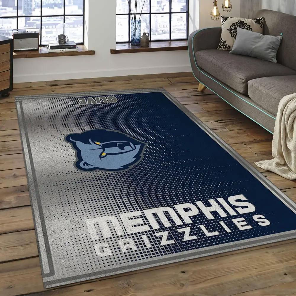 Nba memphis grizzlies basketball legend team logo rectangle area mg32 Rectangle Rug