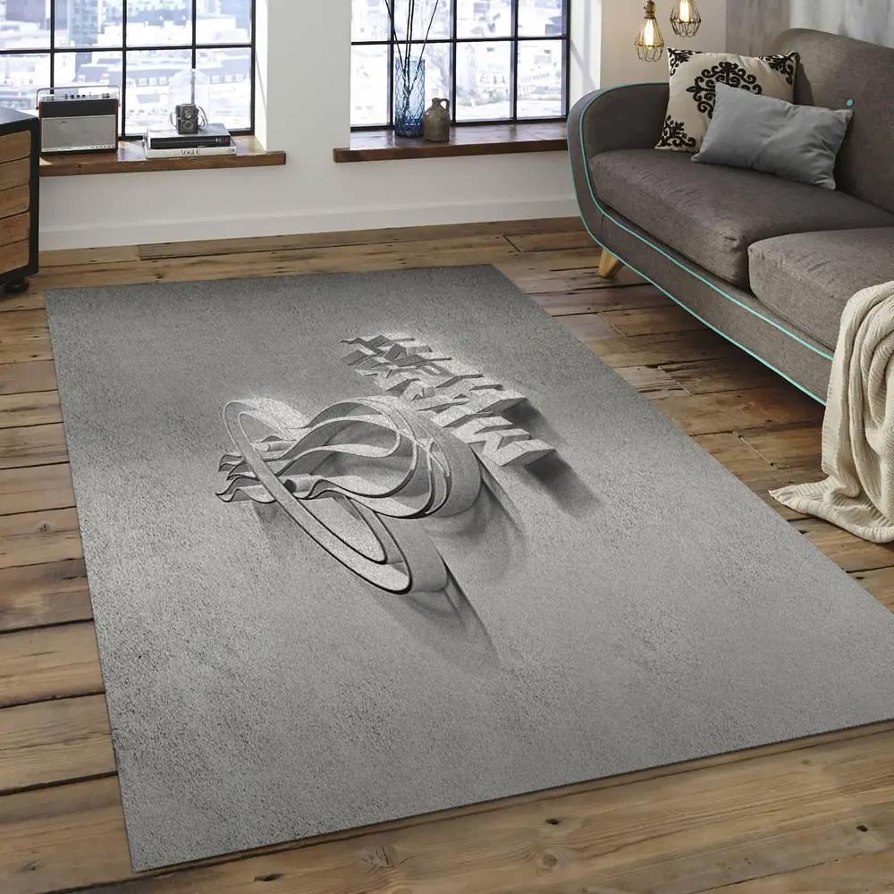 Nba miami heat basketball legend team logo rectangle area mh23 Rectangle Rug
