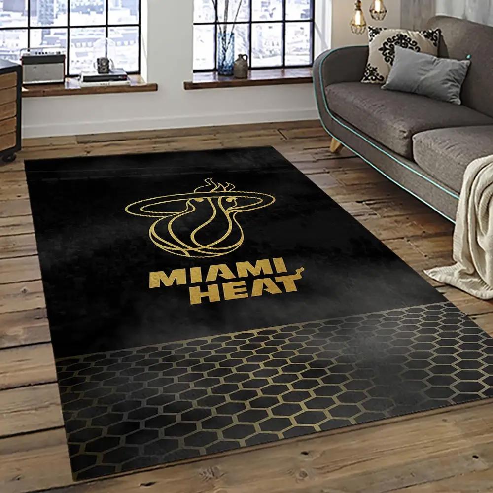 Nba miami heat basketball team logo sport carpet area rug home decor best gift for friends mh73 Rectangle Rug