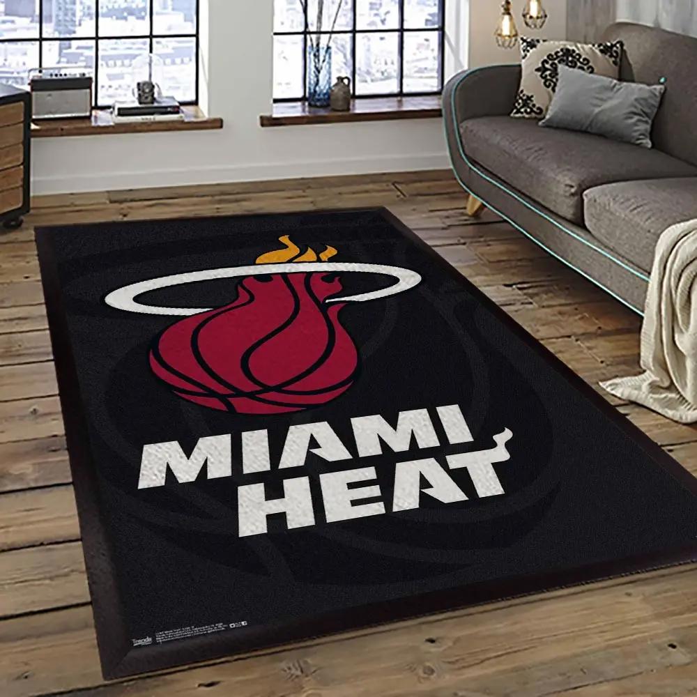 Nba miami heat basketball team logo sport carpet area rug home decor best gift for friends mh85 Rectangle Rug