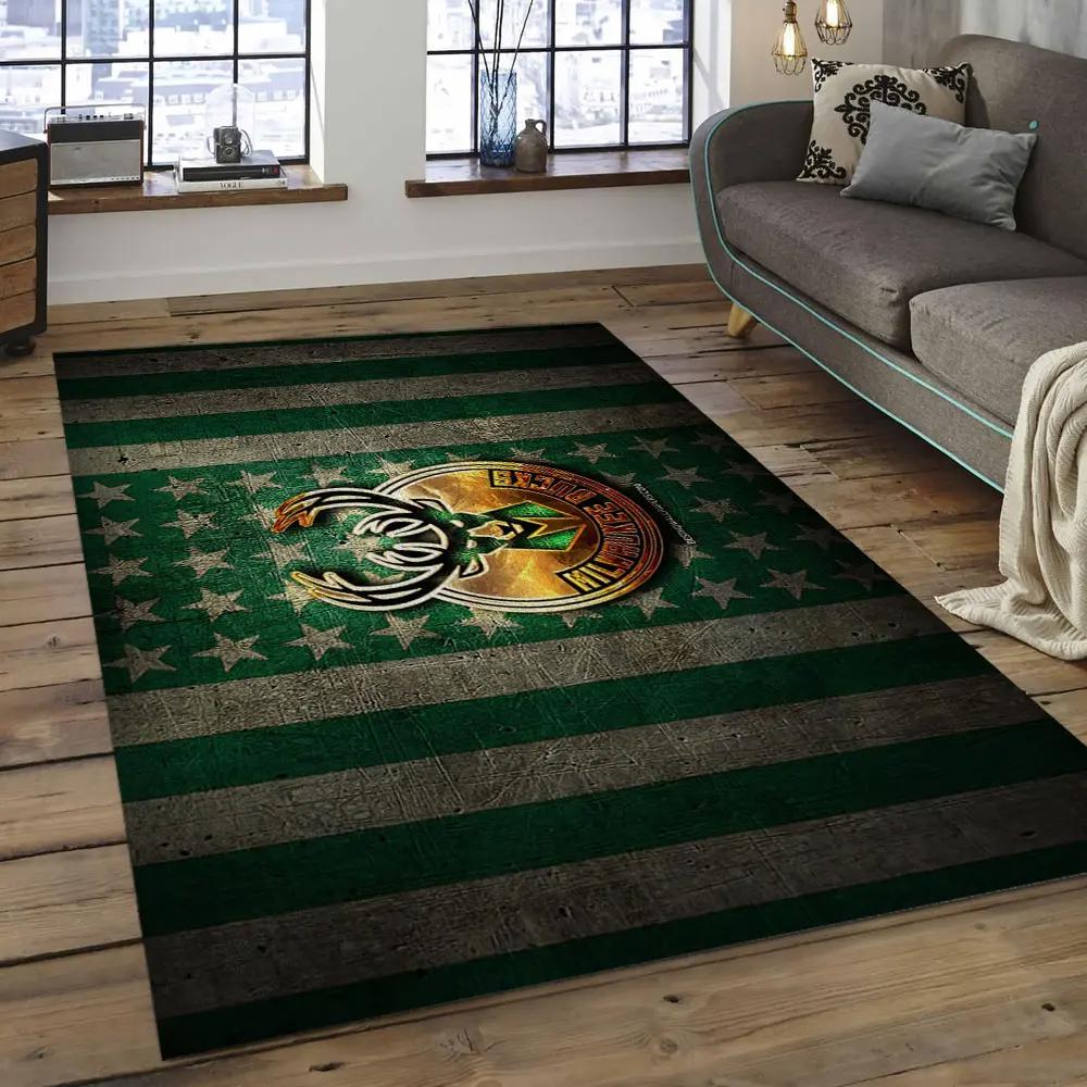 Nba milwaukee bucks basketball legend team logo rectangle area mbs02 Rectangle Rug