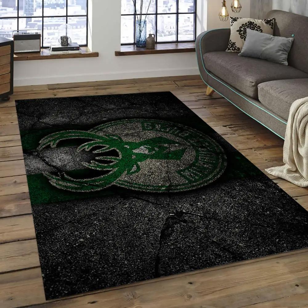 Nba milwaukee bucks basketball legend team logo rectangle area mbs03 Rectangle Rug
