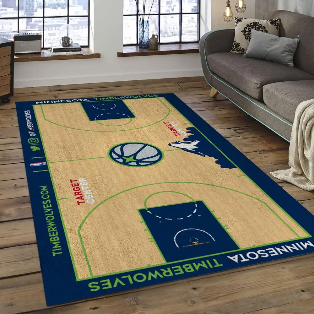 Nba minnesota timberwolves basketball legend team logo rectangle area mt37 Rectangle Rug