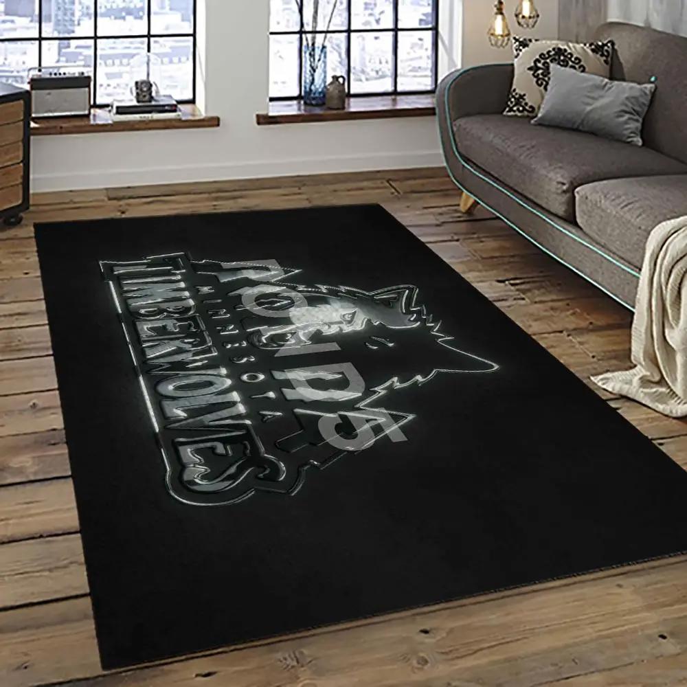 Nba minnesota timberwolves basketball team logo sport carpet area rug home decor best gift for friends mt56 Rectangle Rug