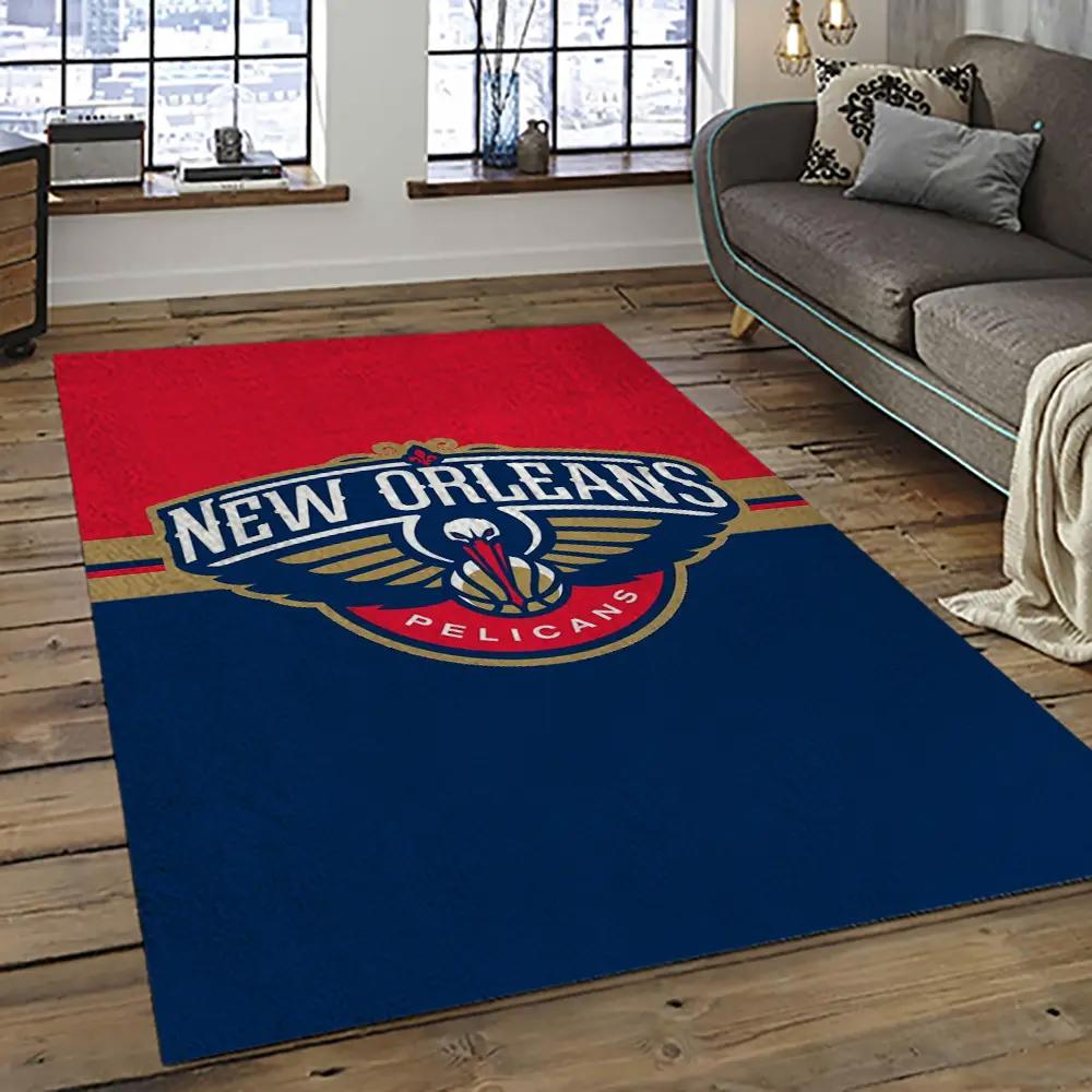 Nba new orleans pelicans basketball team logo sport carpet rectangle area rug for living room nop16 Rectangle Rug