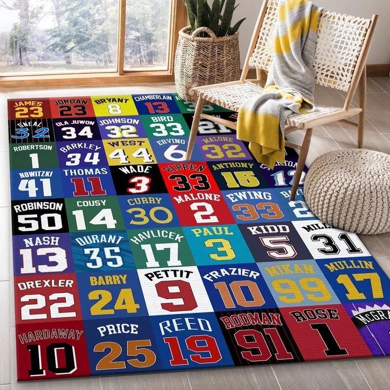 Nba number area rug living room and bed room rug rug regtangle carpet floor decor home decor Rectangle Rug