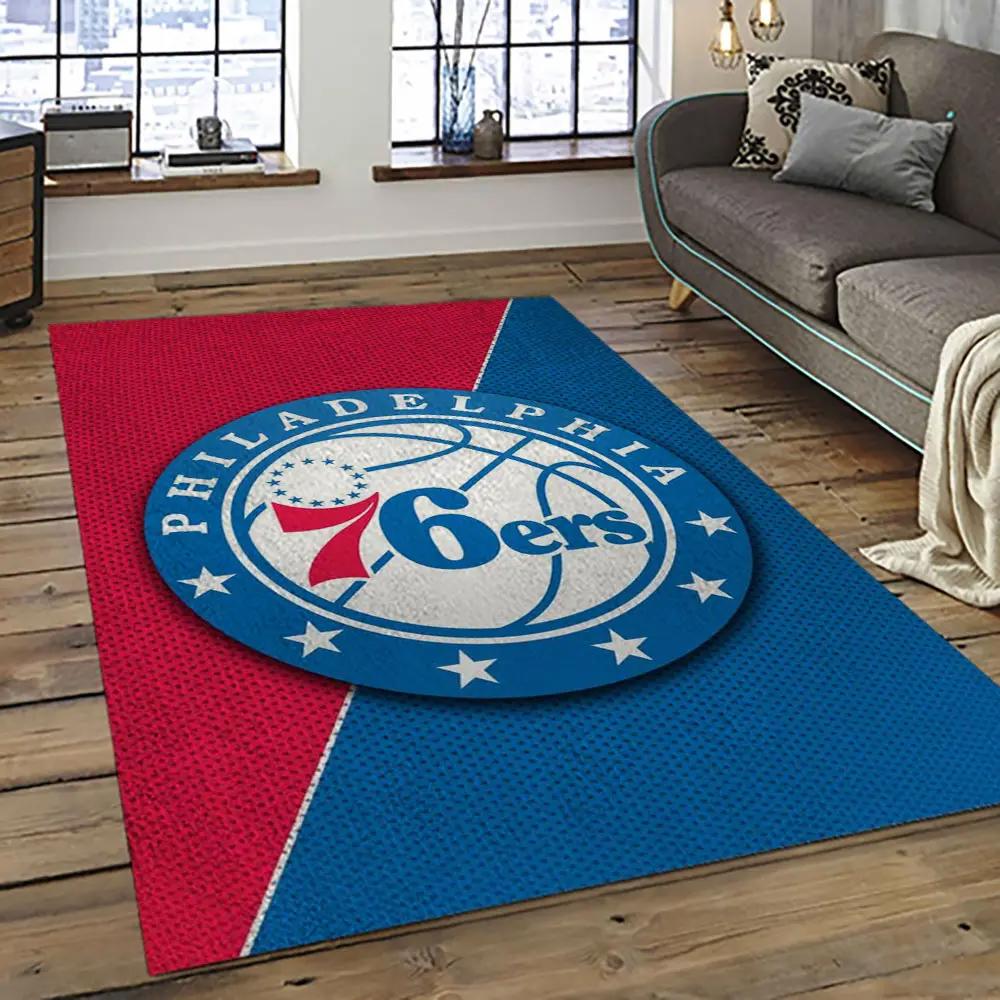 Nba philadelphia 76ers basketball team logo sport carpet area rug home decor best gift for friends p7681 Rectangle Rug