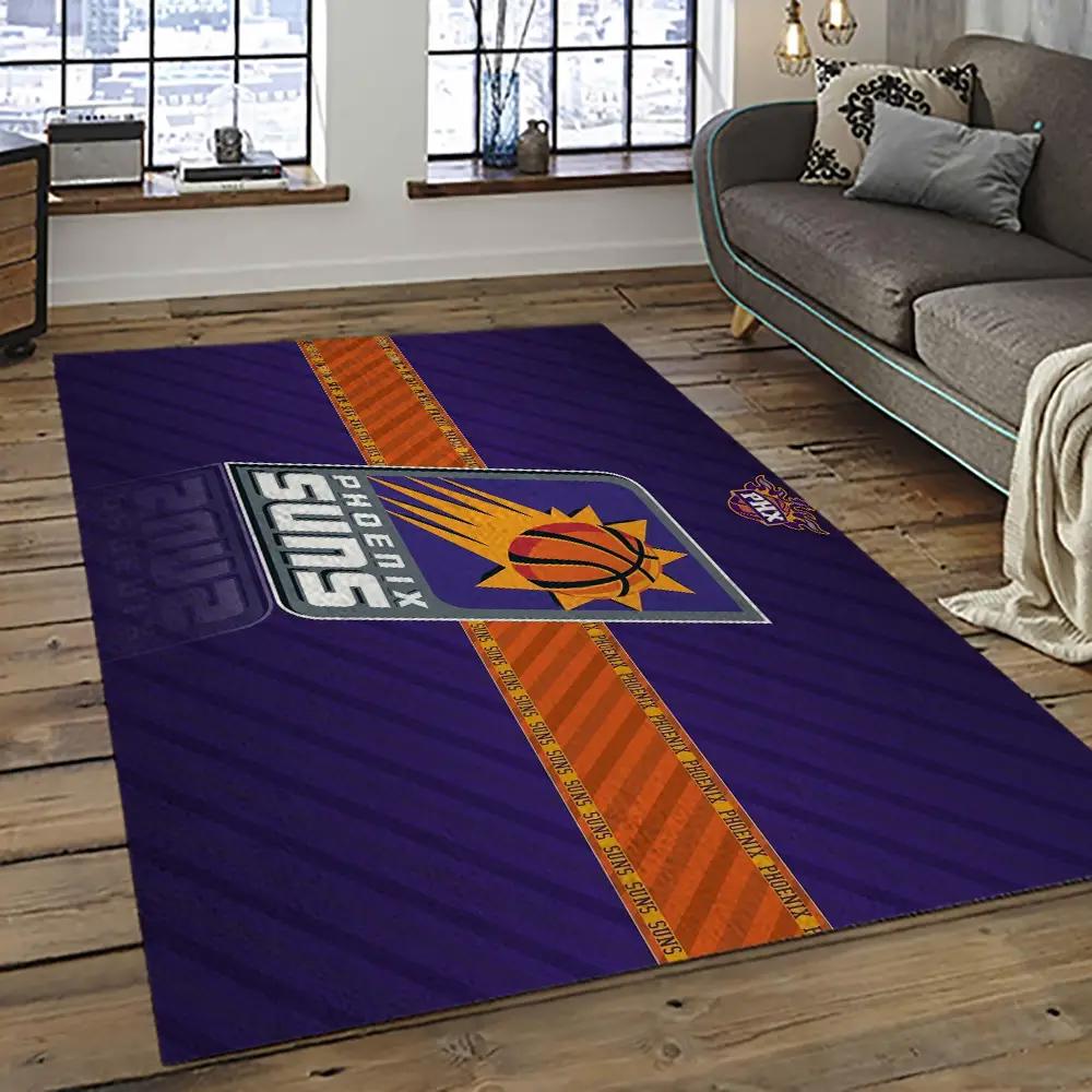 Nba phoenix suns basketball team logo sport carpet rectangle area rug for living room ps5 Rectangle Rug
