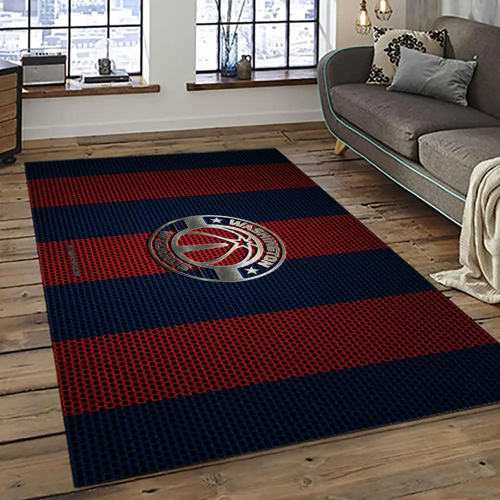 Nba washington wizards basketball team logo sport carpet rectangle area rug for living room wsw23 Rectangle Rug
