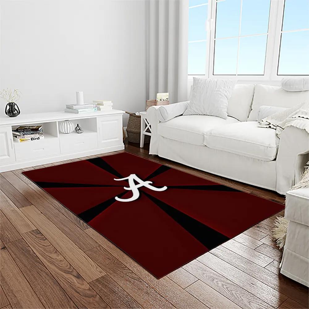 Ncaa alabama crimson tide college sport basketball and foolball team logo rectangle area rug act71 Rectangle Rug
