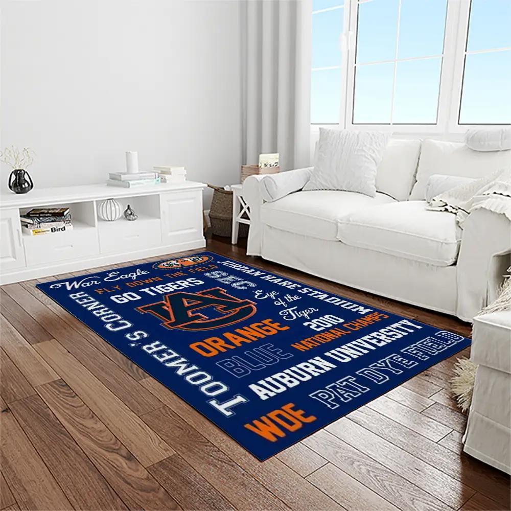 Ncaa auburn tigers college sport basketball and foolball team logo rectangle area rug ats55 Rectangle Rug