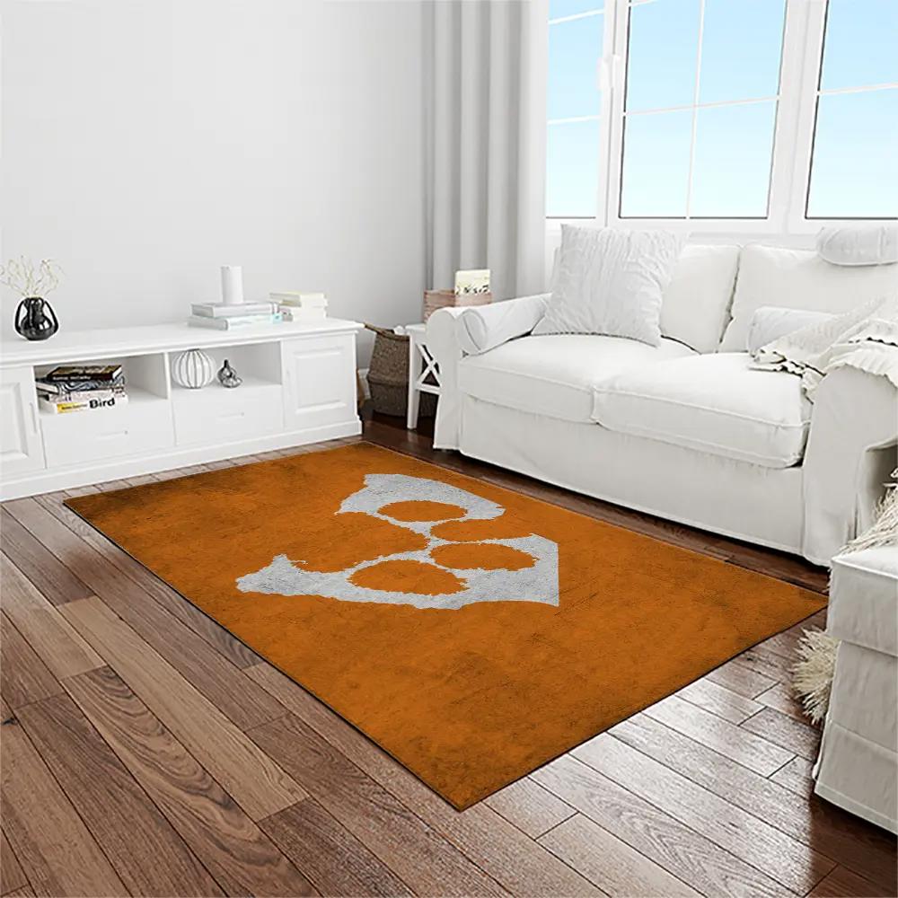 Ncaa clemson tigers college sport basketball and foolball team logo rectangle area rug ct21 Rectangle Rug