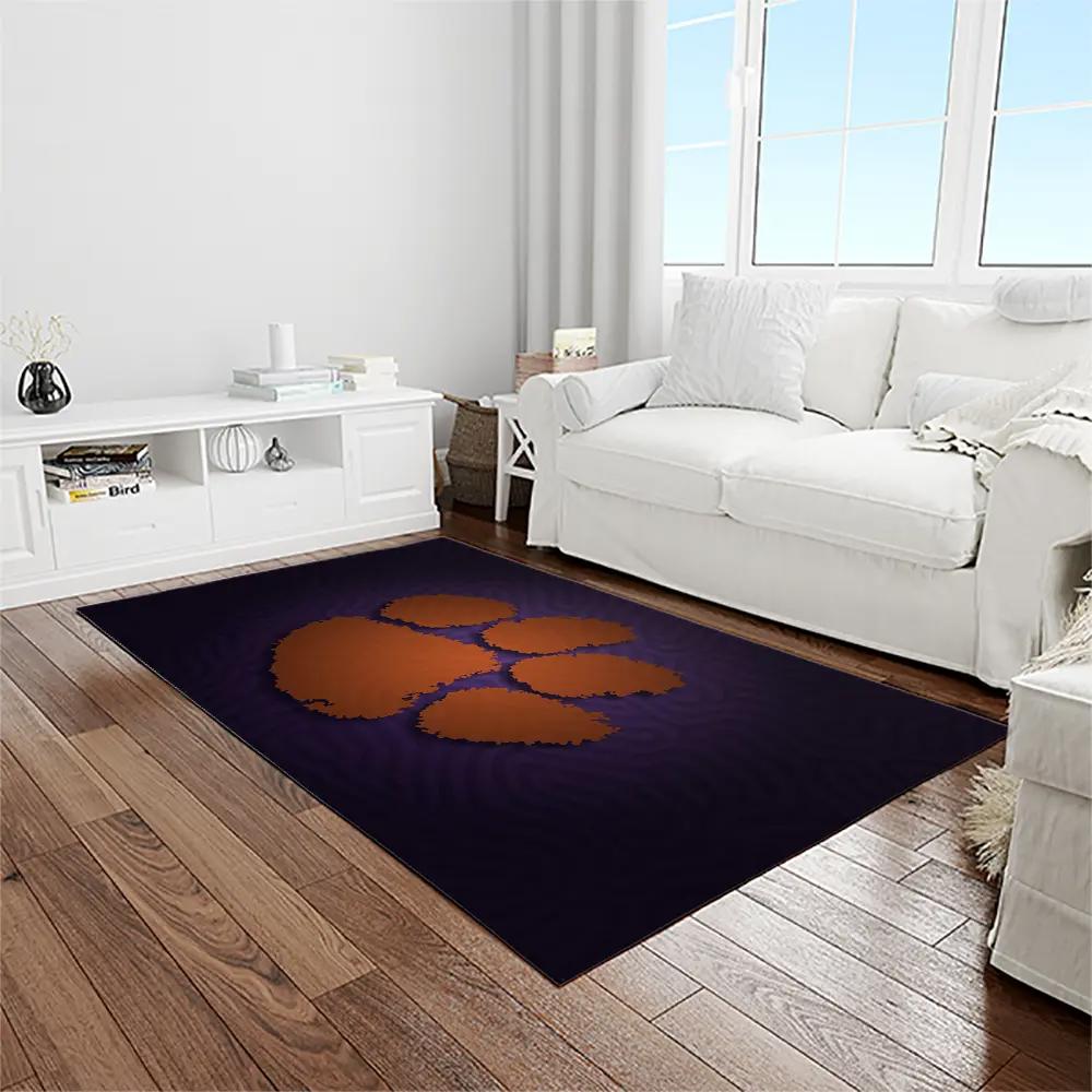 Ncaa clemson tigers college sport basketball and foolball team logo rectangle area rug ct22 Rectangle Rug