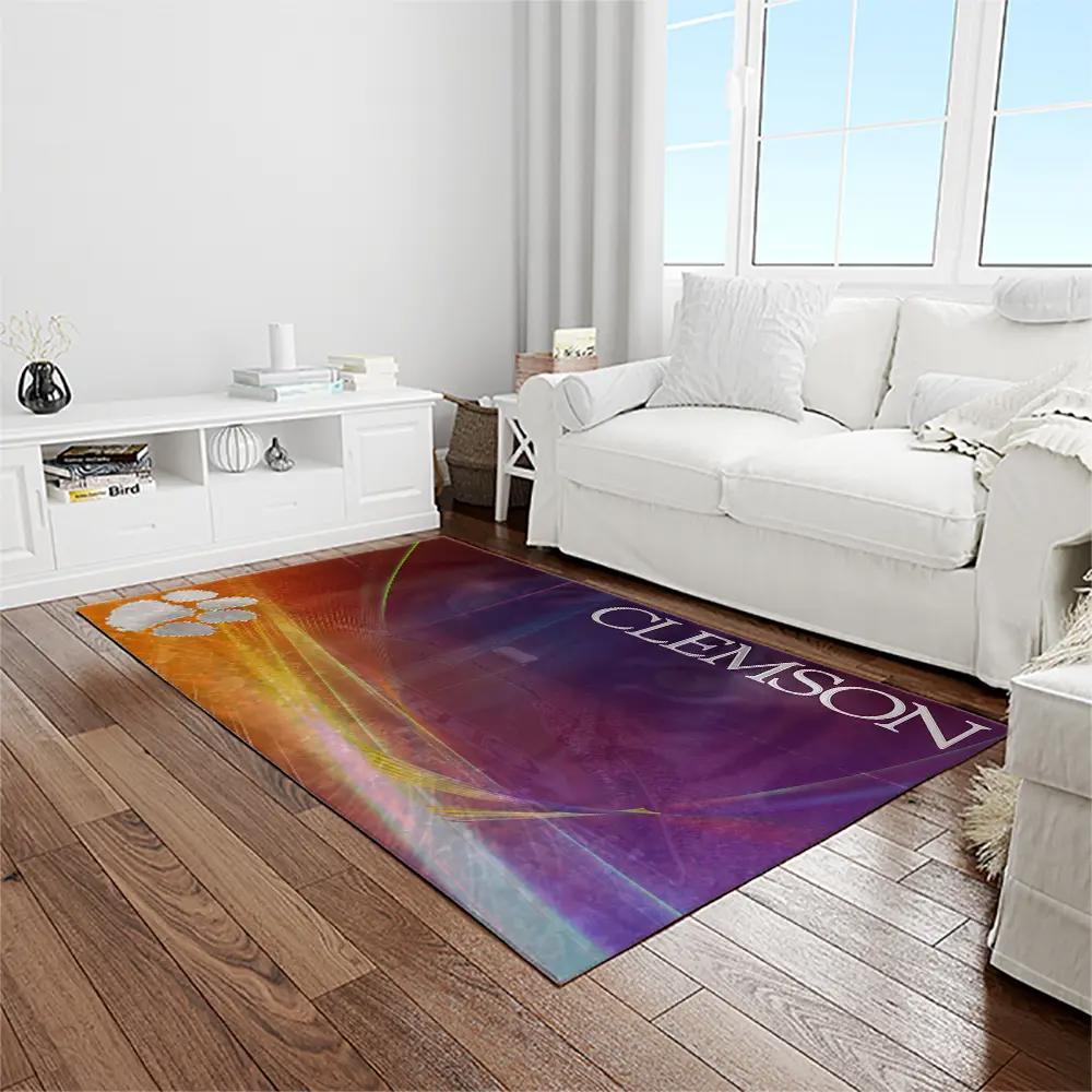 Ncaa clemson tigers college sport basketball and foolball team logo rectangle area rug ct30 Rectangle Rug