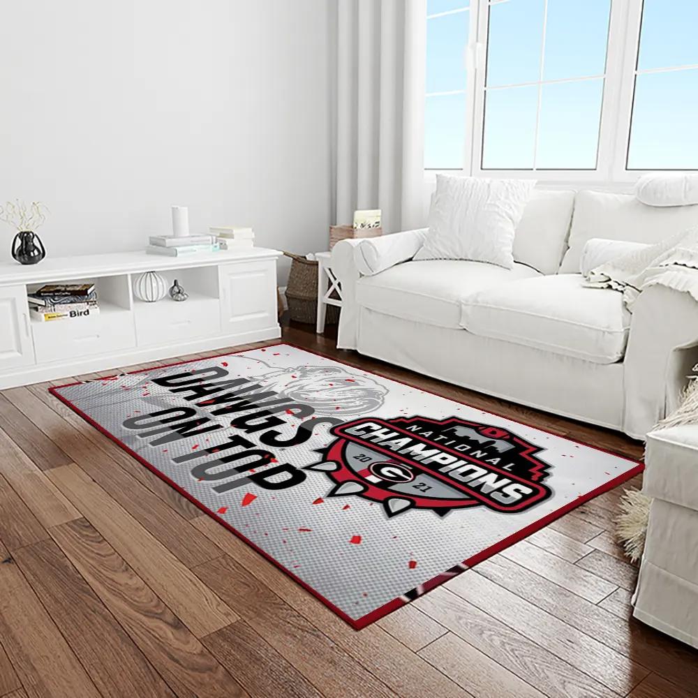 Ncaa georgia bulldogs college sport basketball and foolball team logo rectangle area rug gbs11 Rectangle Rug
