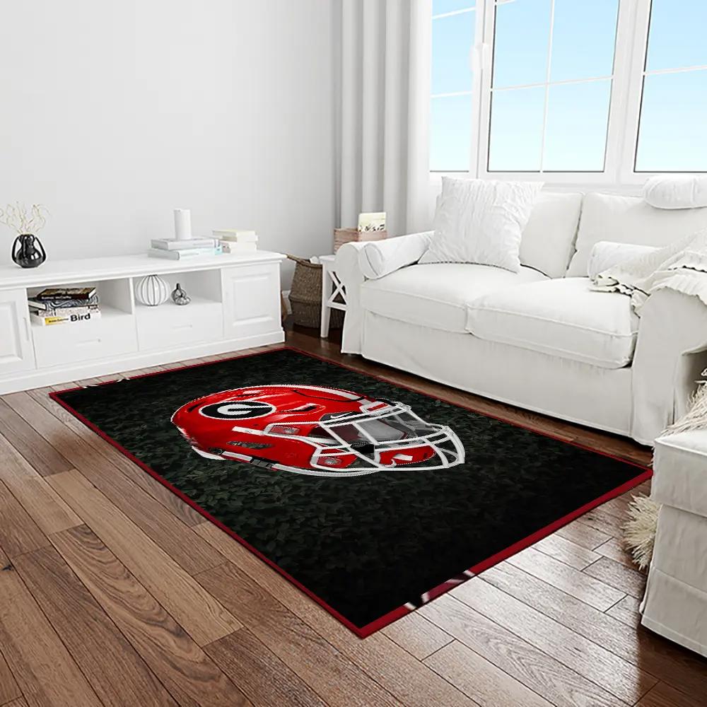 Ncaa georgia bulldogs college sport basketball and foolball team logo rectangle area rug gbs29 Rectangle Rug