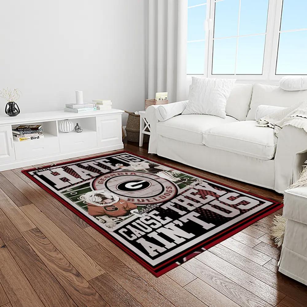 Ncaa georgia bulldogs college sport basketball and foolball team logo rectangle area rug gbs53 Rectangle Rug