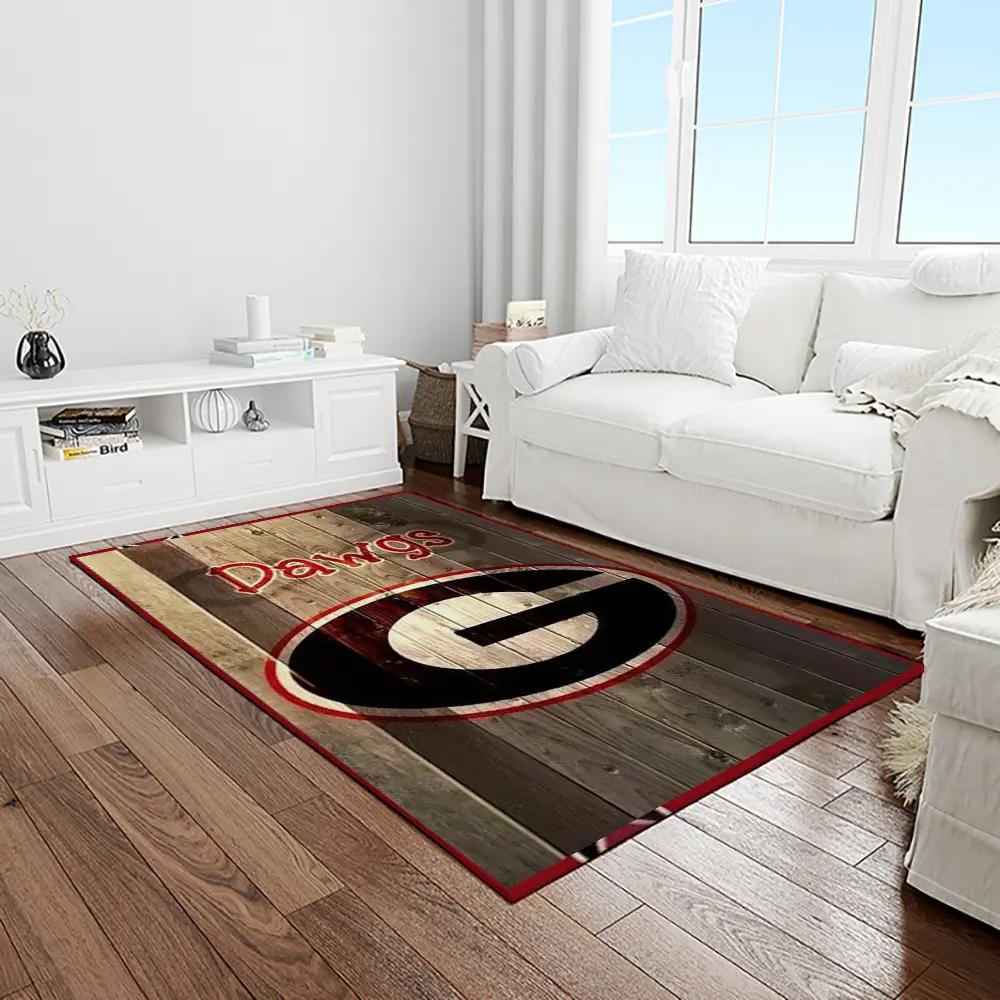 Ncaa georgia bulldogs college sport basketball and foolball team logo rectangle area rug gbs64 Rectangle Rug