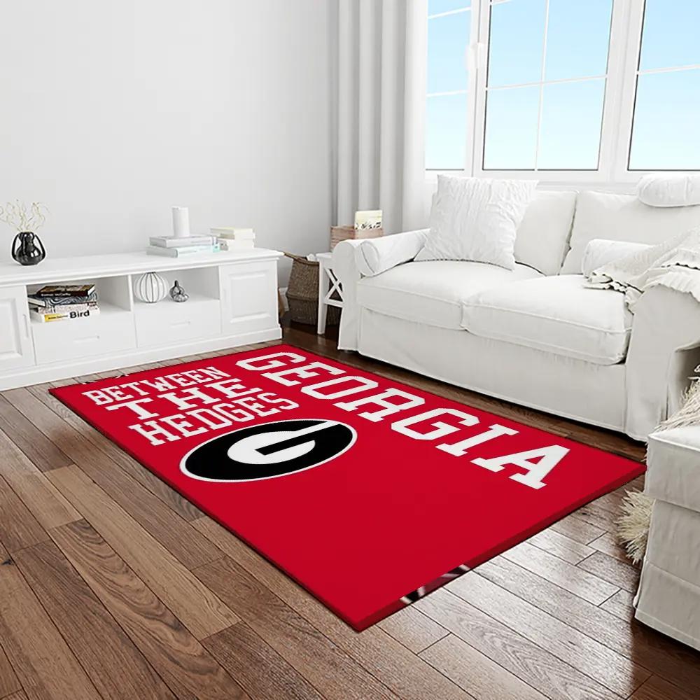 Ncaa georgia bulldogs college sport basketball and foolball team logo rectangle area rug gbs69 Rectangle Rug