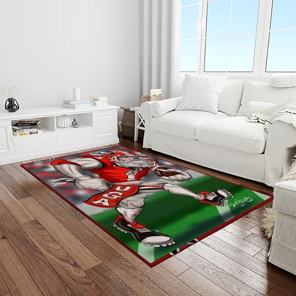 Ncaa georgia bulldogs college sport basketball and foolball team logo rectangle area rug gbs72 Rectangle Rug