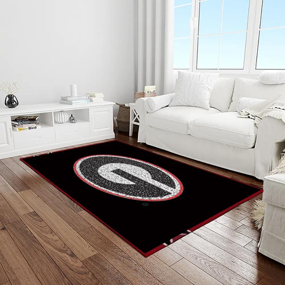 Ncaa georgia bulldogs college sport basketball and foolball team logo rectangle area rug gbs81 Rectangle Rug