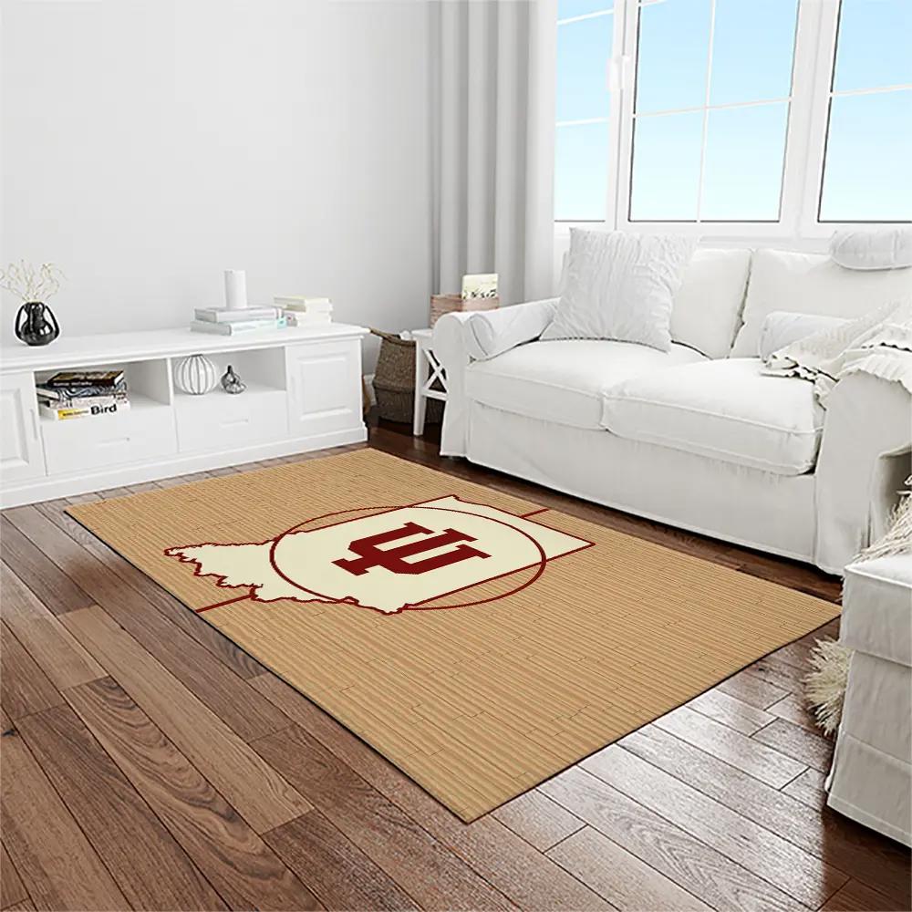 Ncaa indiana hoosiers college sport basketball and foolball team logo rectangle area rug ihs12 Rectangle Rug