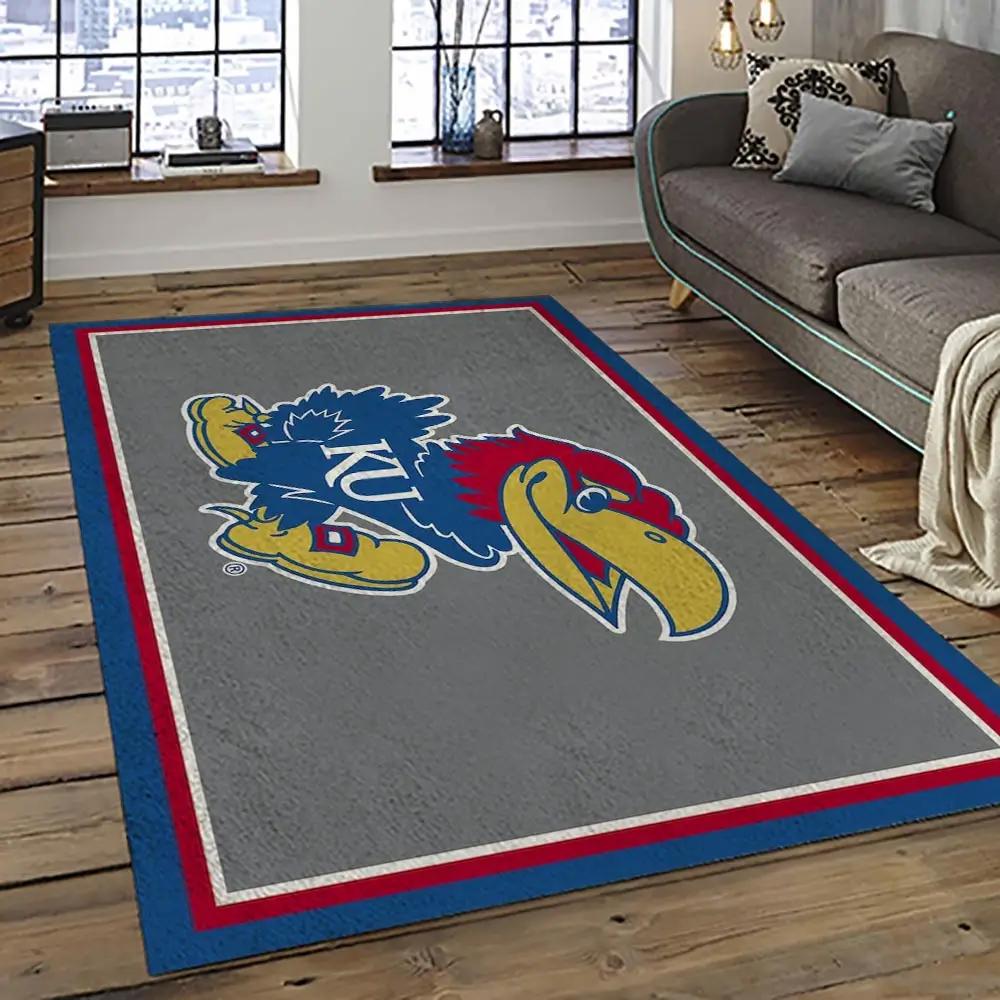 Ncaa kansas jayhawks football team logo sport carpet area rug home decor best gift for friends ksjk18 Rectangle Rug