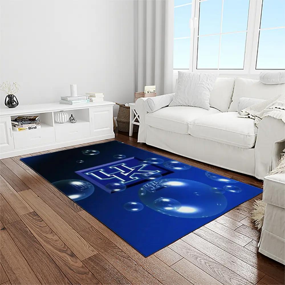 Ncaa kentucky wildcats college sport basketball and foolball team logo rectangle area rug ktw25 Rectangle Rug