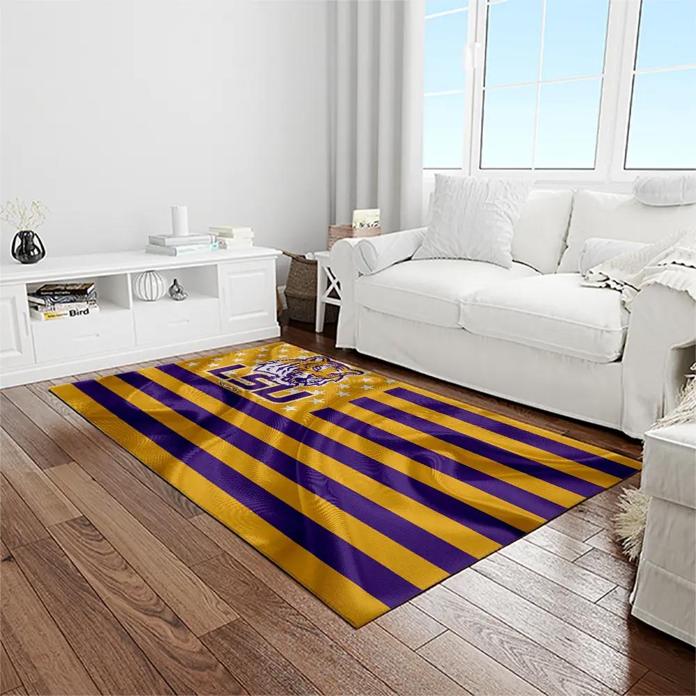 Ncaa louisiana state university college sport basketball and foolball team logo rectangle area rug lsu14 Rectangle Rug