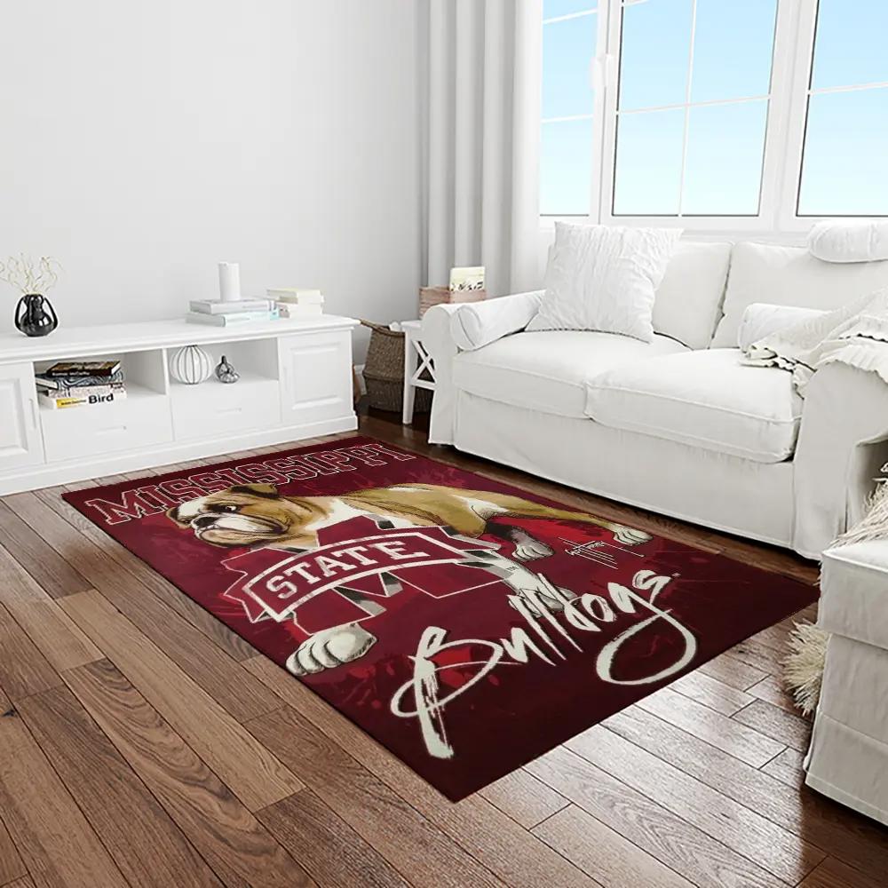 Ncaa mississippi state bulldogs college sport basketball and foolball team logo rectangle area rug msb28 Rectangle Rug