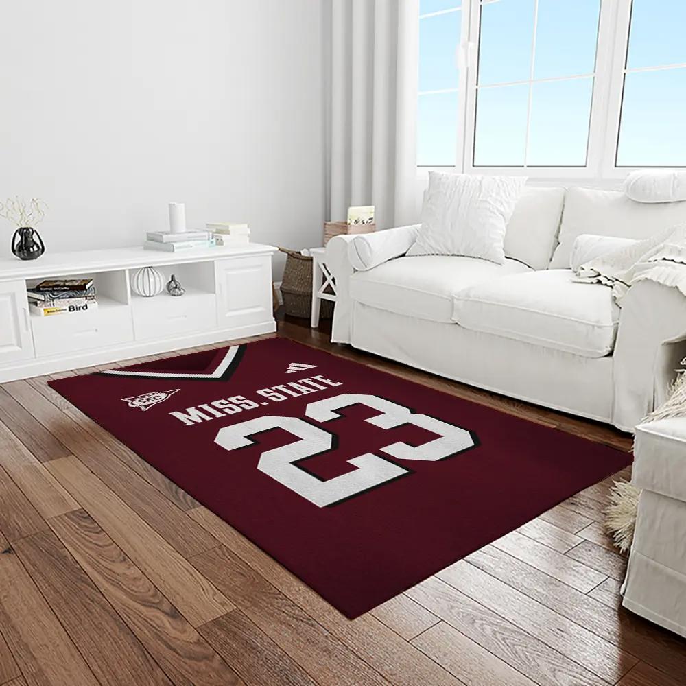 Ncaa mississippi state bulldogs college sport basketball and foolball team logo rectangle area rug msb61 Rectangle Rug