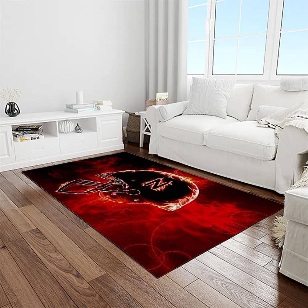 Ncaa nebraska cornhuskers college sport basketball and foolball team logo rectangle area rug ncs05 Rectangle Rug