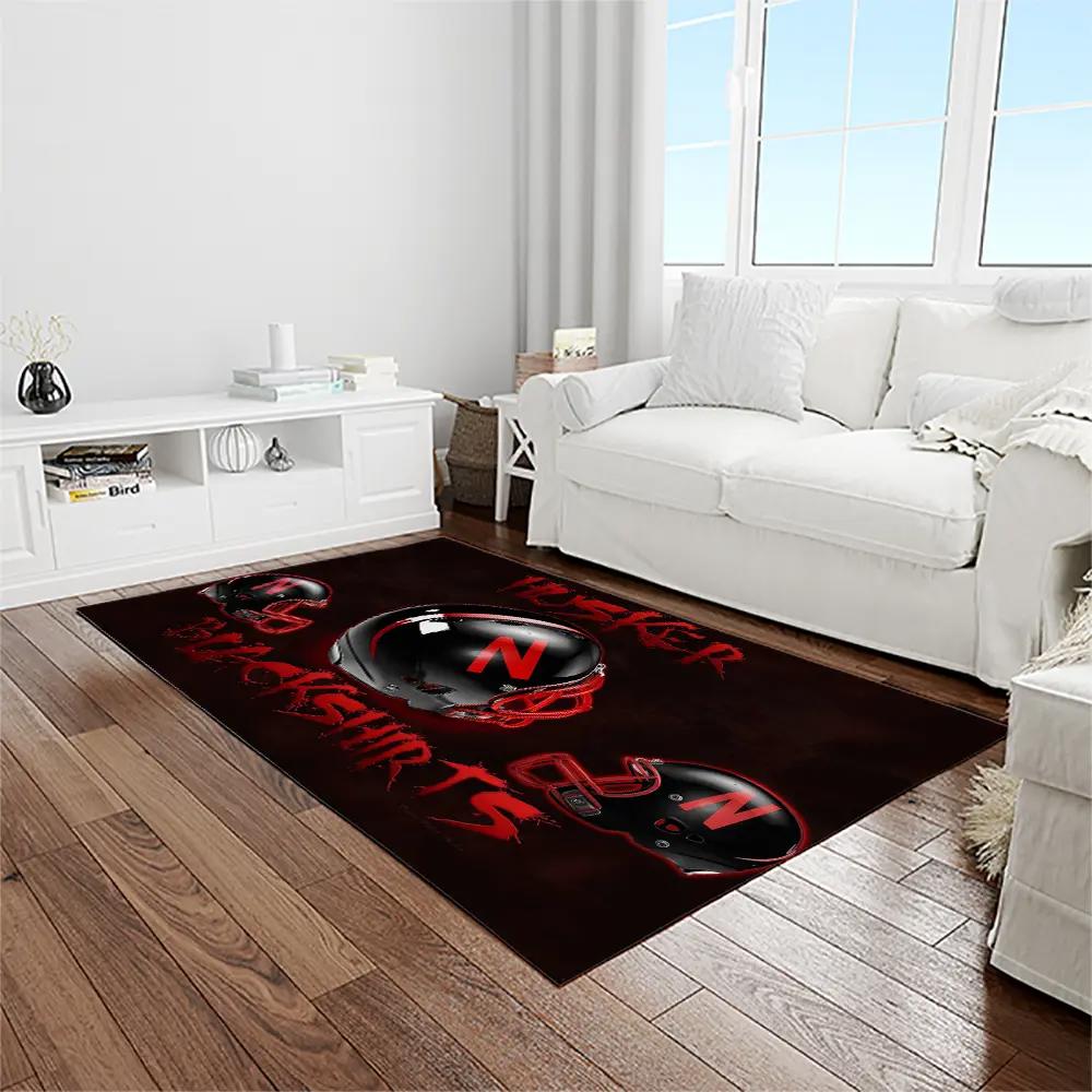Ncaa nebraska cornhuskers college sport basketball and foolball team logo rectangle area rug ncs11 Rectangle Rug
