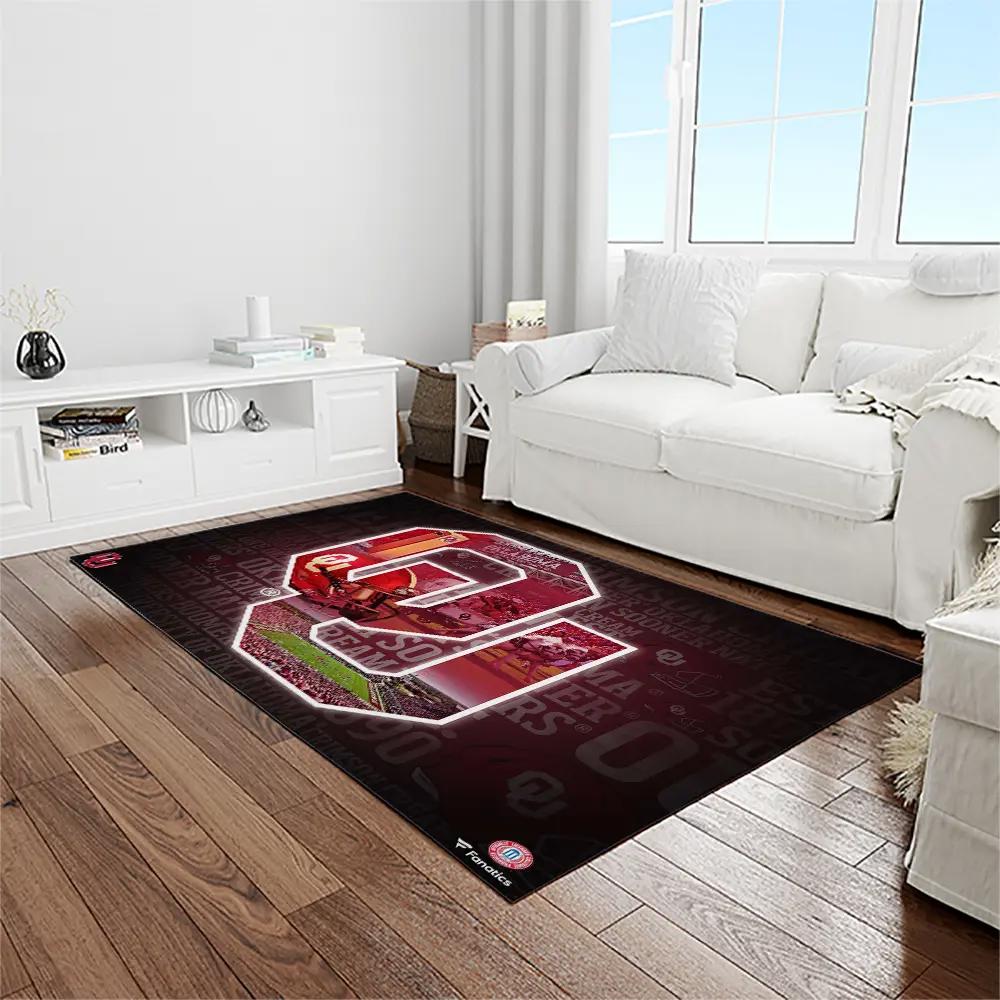 Ncaa oklahoma sooners sport basketball and foolball team logo rectangle area rug os09 Rectangle Rug
