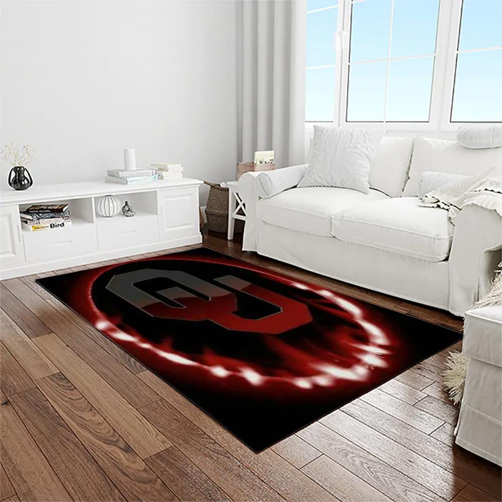 Ncaa oklahoma sooners sport basketball and foolball team logo rectangle area rug os76 Rectangle Rug