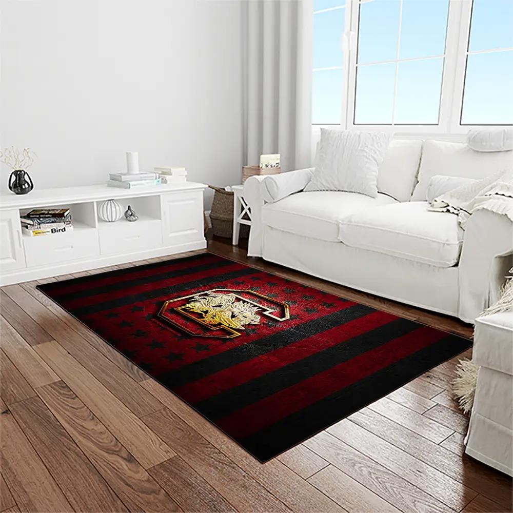 Ncaa south carolina gamecocks college sport basketball and foolball team logo rectangle area rug scg07 Rectangle Rug