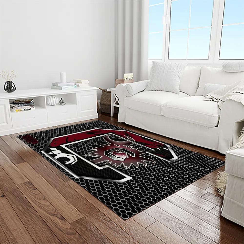 Ncaa south carolina gamecocks college sport basketball and foolball team logo rectangle area rug scg18 Rectangle Rug