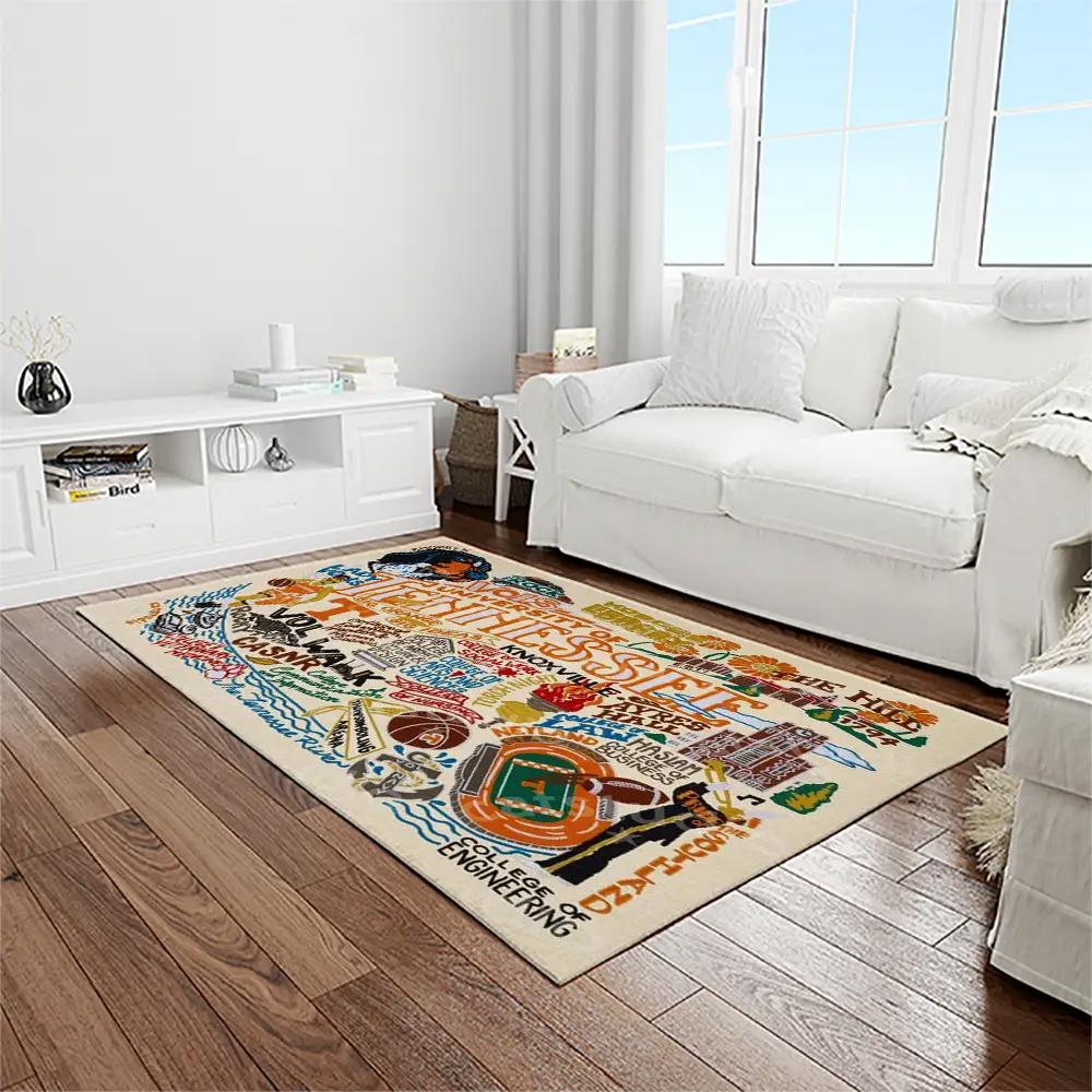 Ncaa tennessee volunteers college sport basketball and foolball team logo rectangle area rug tvs25 Rectangle Rug