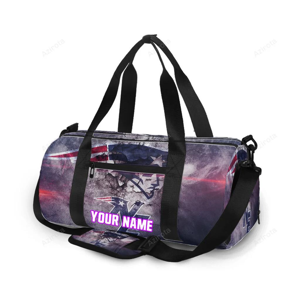 New england patriots crack purple wall personalized name travel bag gym bag 416 Travel Bag