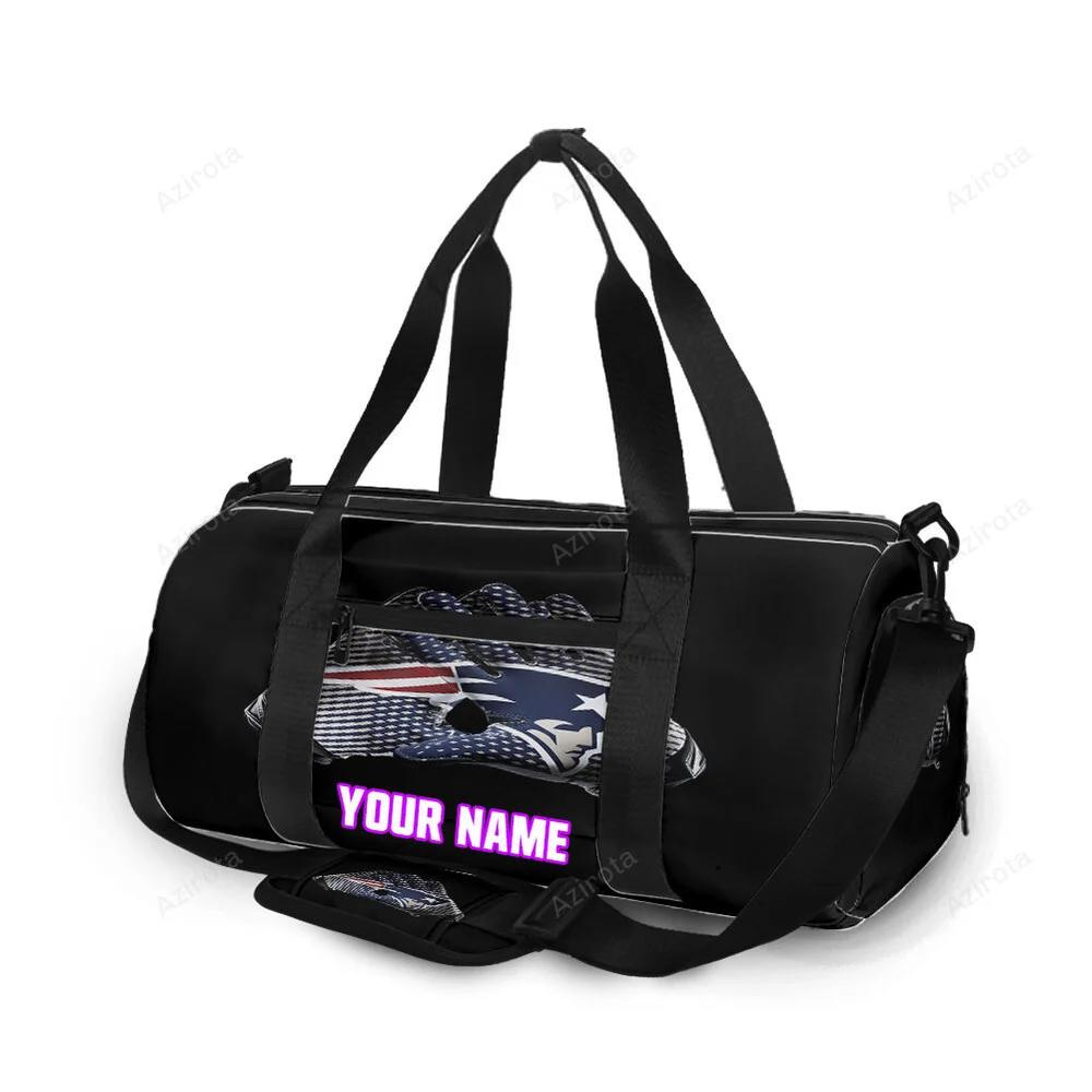 New england patriots glove black personalized name travel bag gym bag 477 Travel Bag