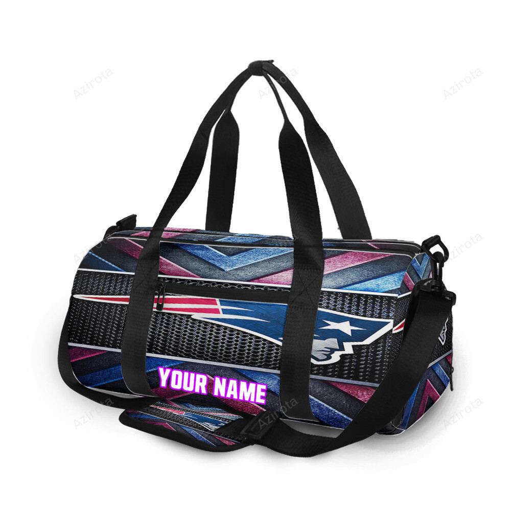 New england patriots metal blue red personalized name travel bag gym bag 1875 Travel Bag