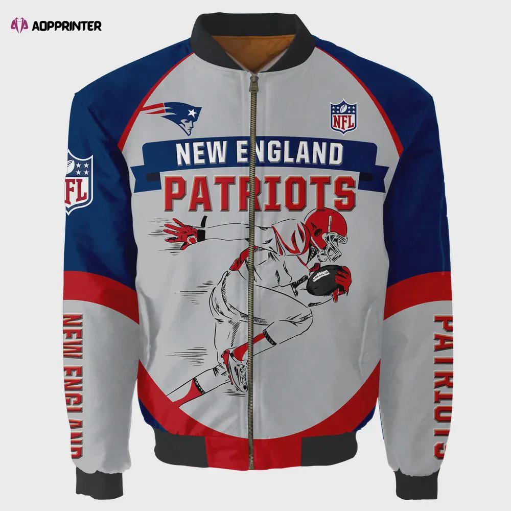 New england patriots players running pattern bomber jacket Bomber Jacket