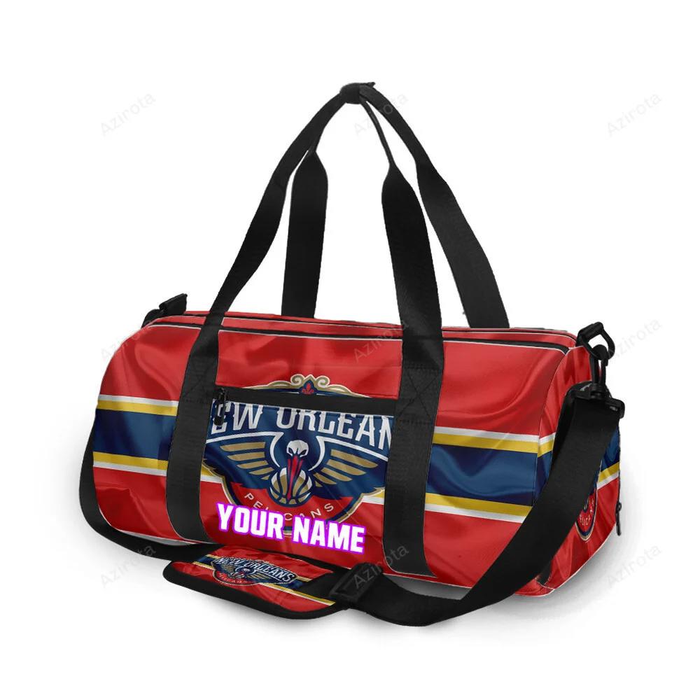 New orleans pelicans emblem v21 personalized name travel bag gym bag 1716 Travel Bag