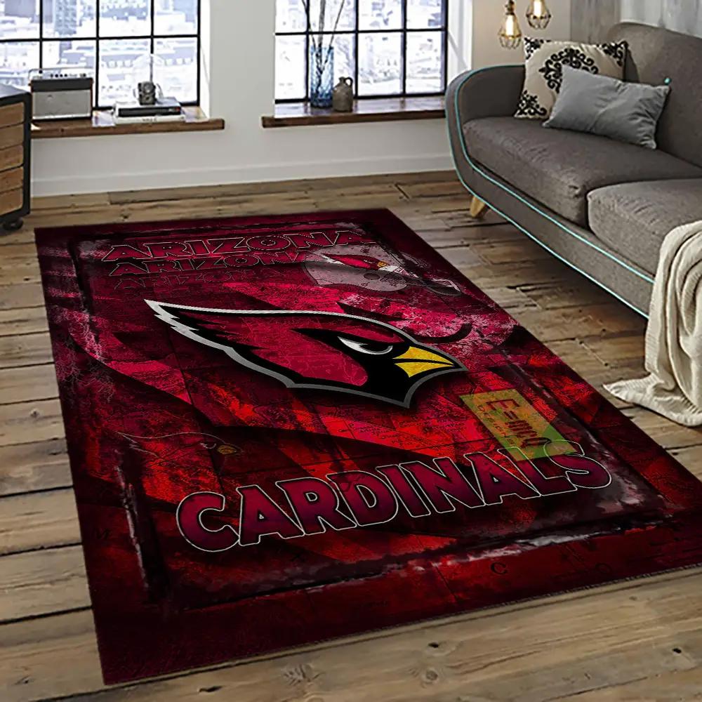 Nfl arizona cardinals football team logo sport carpet rectangle area rug for living room ac21 Rectangle Rug