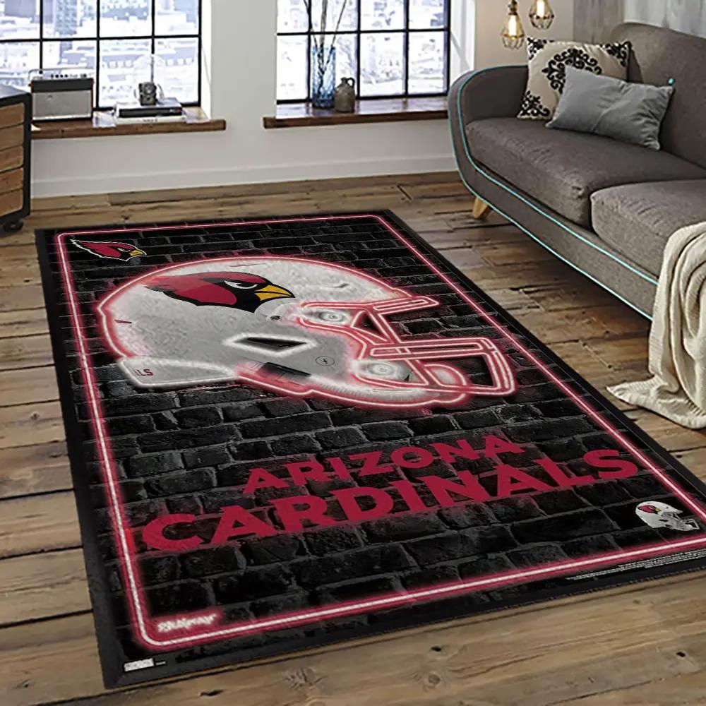 Nfl arizona cardinals football team logo sport carpet rectangle area rug for living room ac26 Rectangle Rug