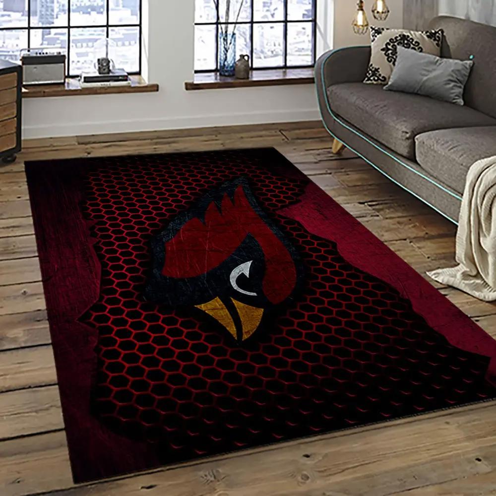 Nfl arizona cardinals football team logo sport carpet rectangle area rug for living room ac69 Rectangle Rug