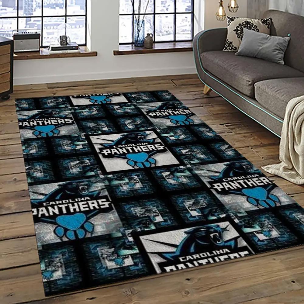 Nfl carolina panthers football team logo sport carpet area rug gift for friends cnps29 Rectangle Rug
