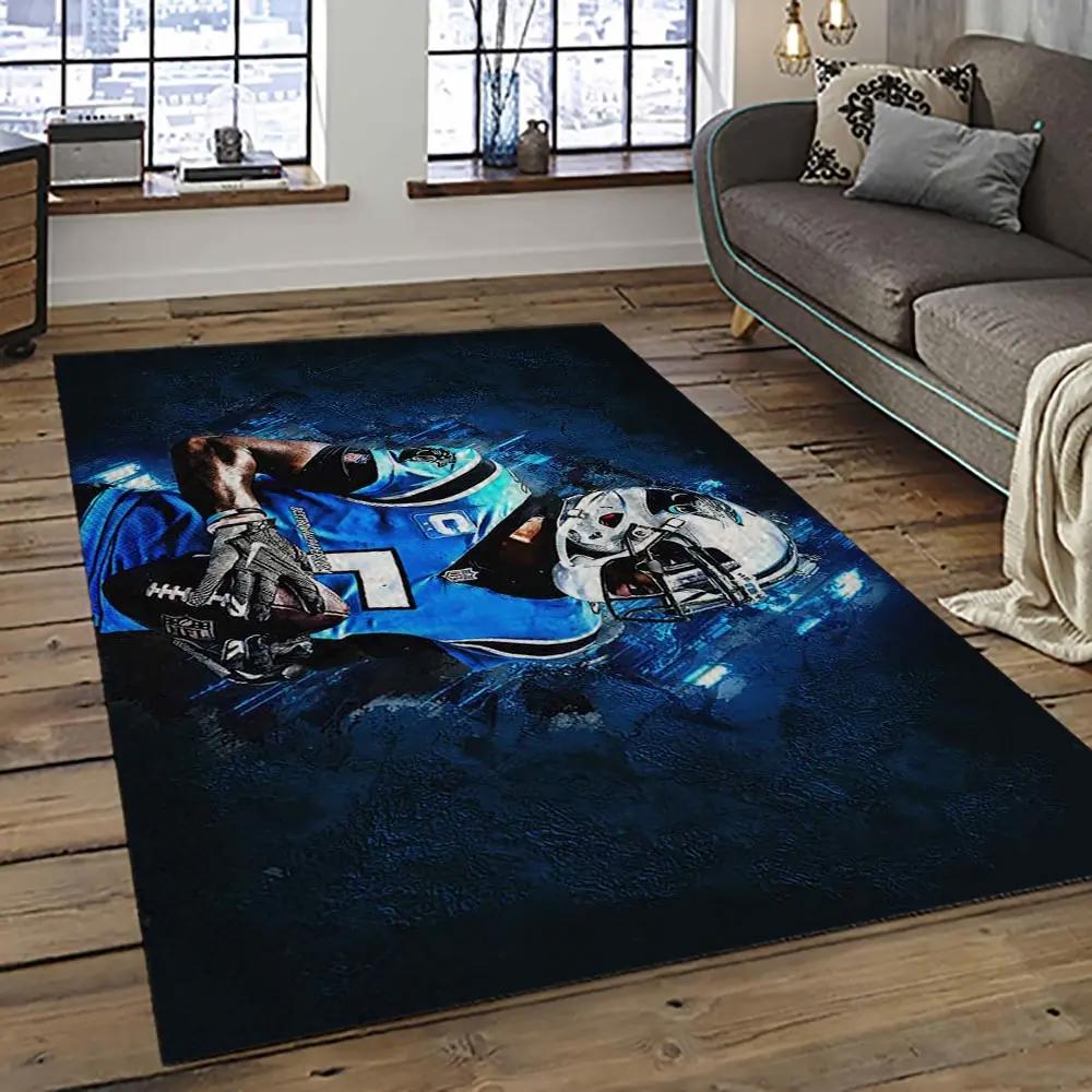 Nfl carolina panthers football team logo sport carpet area rug gift for friends cnps4 Rectangle Rug