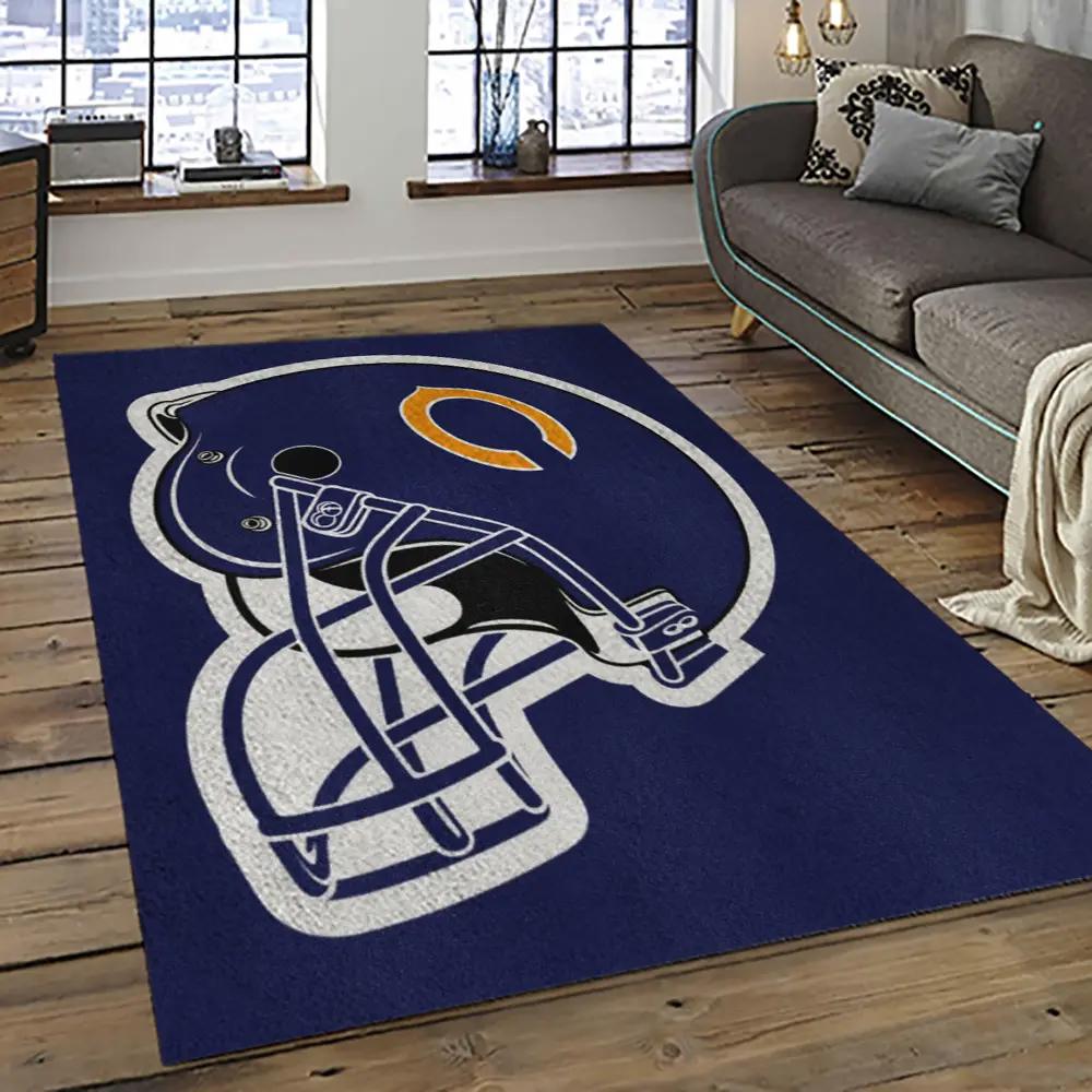 Nfl chicago bears football team logo sport carpet rectangle area rug for living room ccb11 Rectangle Rug