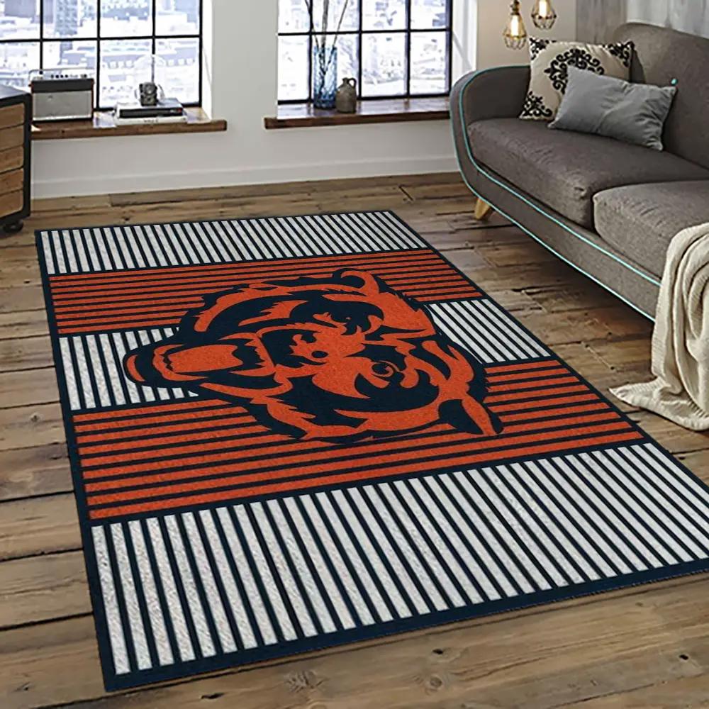Nfl chicago bears football team logo sport carpet rectangle area rug for living room ccb18 Rectangle Rug
